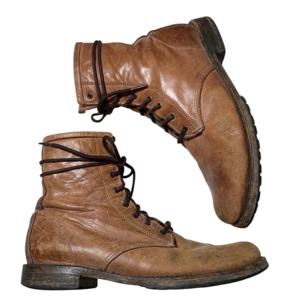 Freebird by Steven Chute brown distressed leather boots size 10